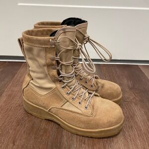 Belleville 330 Military Men 6.5 R Tan Suede Steel Toe Flight Combat Boots Vibram